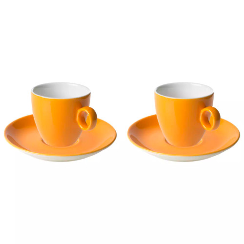 Maastricht Porselein Coffee cup and saucer Bart Colour Cafe 17 cl Orange 2 pieces