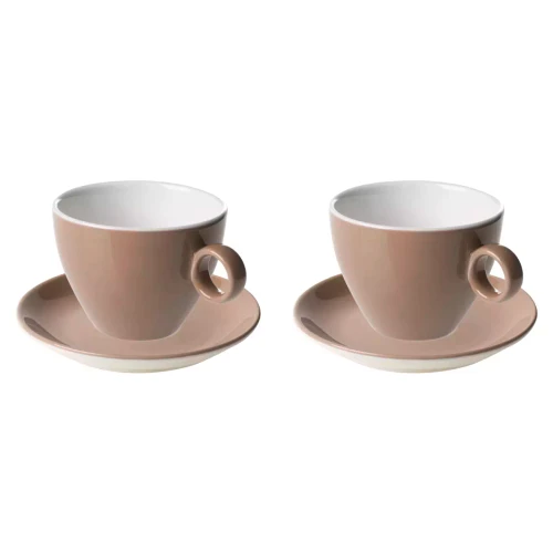 Maastricht Porselein Cappuccinokop en schotel Bart Colour Cafe 23 cl Bruin 2 stuks