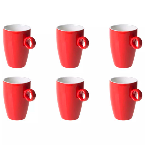 Maastricht Porselein  Bart  Cafe Becher Farbe 23 cl Rot 6 Stück
