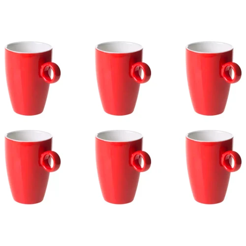 Maastricht Porselein Beker Bart Colour Cafe 23 cl Rood 6 stuks