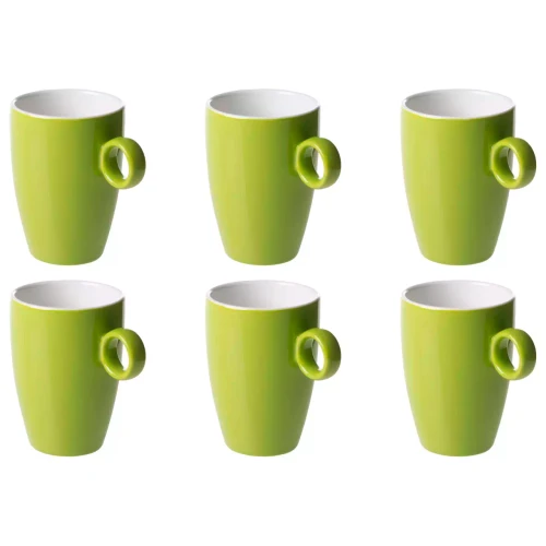Maastricht Porselein Beker Bart Colour Cafe 23 cl Groen 6 stuks