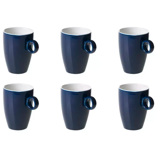 Maastricht Porselein Beker Bart Colour Cafe 23 cl Blauw 6 stuks