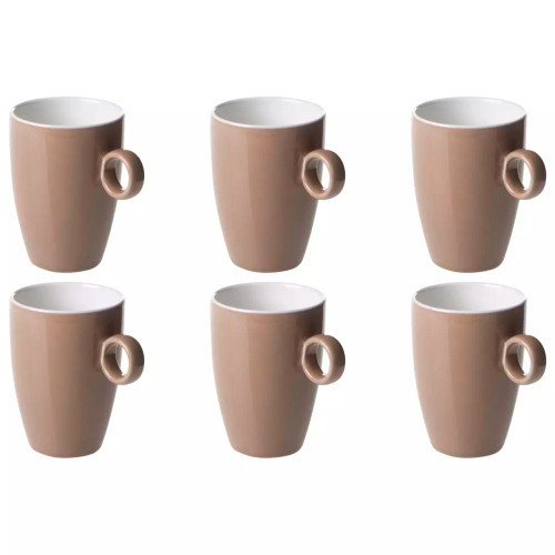 Maastricht Porselein  Bart  Cafe Becher Farbe 23 cl Braun 6 Stück