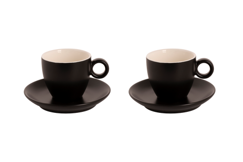 Maastricht Porselein Coffee cup and saucer Bart Colour Cafe 17 cl Black 2 pieces Maastricht Porselein Coffee cup and saucer Bart Colour Cafe 17 cl Black 2 pieces