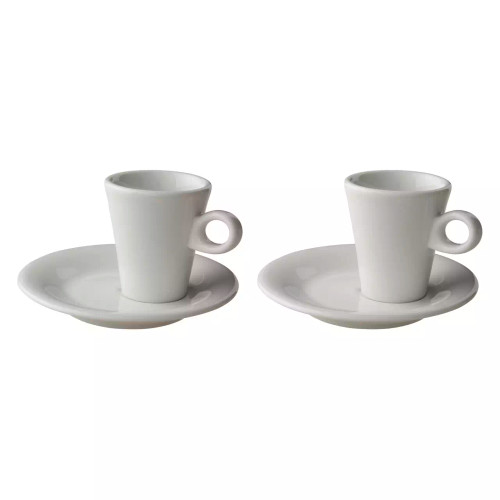Maastricht Porselein Espresso cup and saucer Finn 6 cl - 12.5 cm White Porcelain 2 pcs.