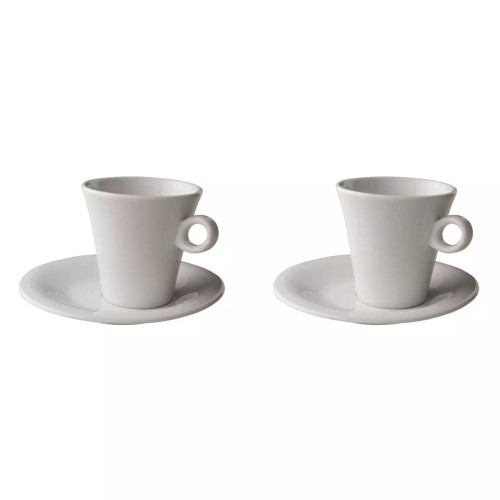 Maastricht Porselein  Finn Cappuccinotasse und Untertasse 20 cl 15,5 cm Weißes Porzellan 2 Stück