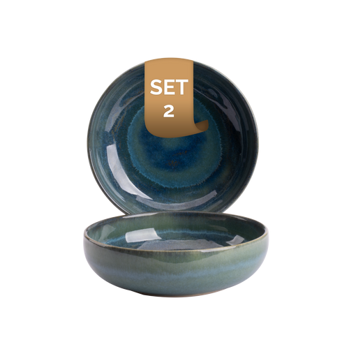 Palmer  Miami Schüssel 16 cm 51 cl Grünes Steingut 2 Stück Palmer  Miami Schüssel 16 cm 51 cl Grünes Steingut 2 Stück