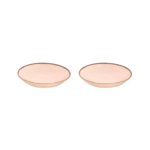 Maastricht Porselein  Akoya Teller tief 25 cm Creme Porzellan 2 Stk.