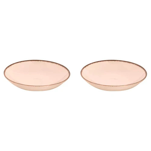 Maastricht Porselein  Akoya Teller tief 25 cm Creme Porzellan 2 Stk.