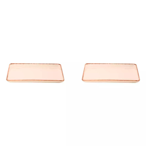 Maastricht Porselein  Akoya Teller 23 x 17 cm Creme Porzellan 2 Stück