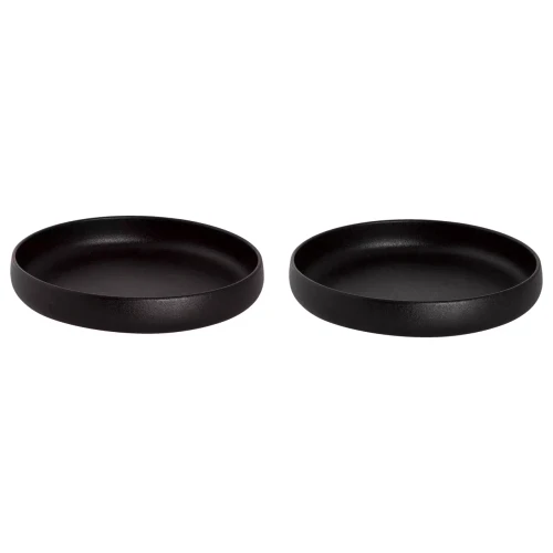 Maastricht Porselein Plate deep Universe 21 cm Black Porcelain 2 pcs.