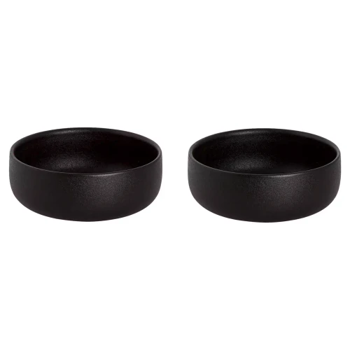 Maastricht Porselein Bowl Universe 14 cm 65 cl Black Porcelain 2 pcs.