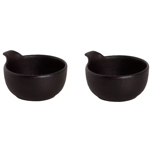 Maastricht Porselein Bowl Universe 10 cm 24 cl Black Porcelain 2 pcs.