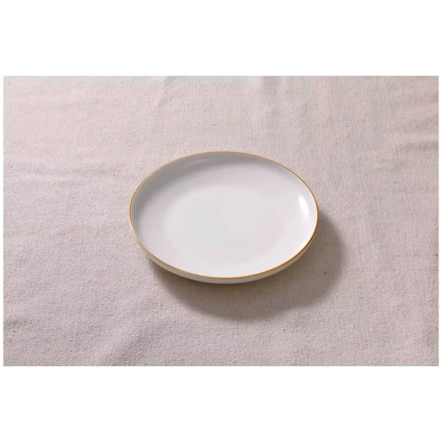 Maastricht Porselein  Ligne D'or Teller 21 cm Weißgold Porzellan 2 Stk.