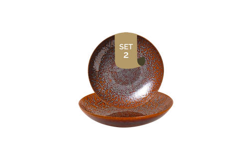 Palmer Plate deep coupe Magmatic 22 cm Brown Stoneware 2 pcs.