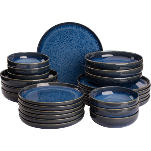 Palmer  Jory Tafelservice Steingut 6-Personen 24-teilig Blau Palmer  Jory Tafelservice Steingut 6-Personen 24-teilig Blau