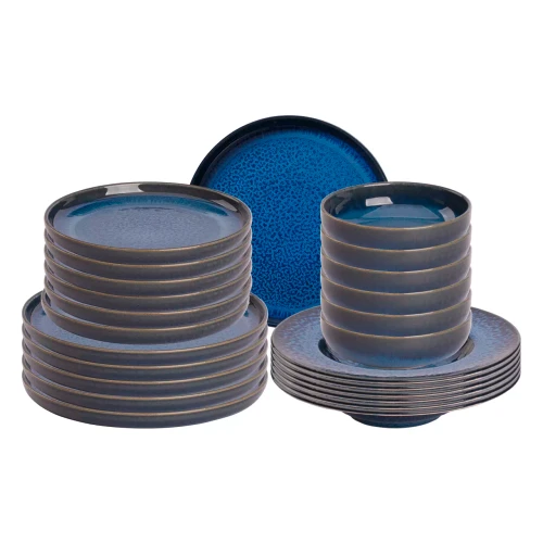 Palmer  Jory Tafelservice Steingut 6-Personen 24-teilig Blau