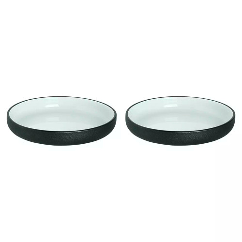 Maastricht Porselein Plate deep Cosmic 20 cm Black White Porcelain 2 pcs.