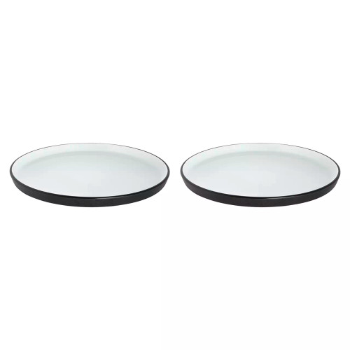 Maastricht Porselein  Cosmic Teller 25 cm Schwarz Weiß Porzellan 2 Stück