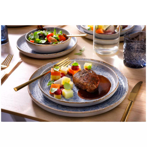 James Cooke Serviesset Azure Vintage Stoneware 6-persoons 24-delig Wit Blauw