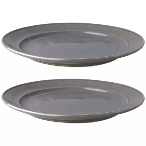 Bord Serenity 24.5 cm Grijs Stoneware 2 stuks