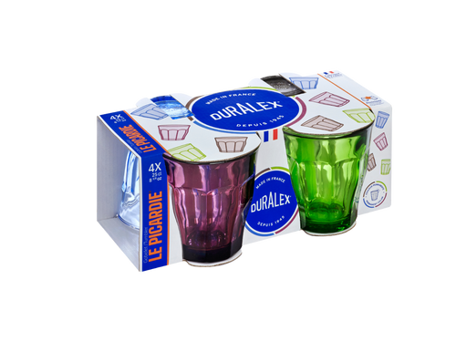 Duralex  Picardie Wasserglas Assorted 4 Stück Duralex  Picardie Wasserglas Assorted 4 Stück