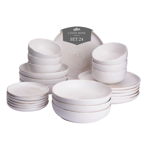 Costa Nova Vermont Dinnerware set 24-piece White