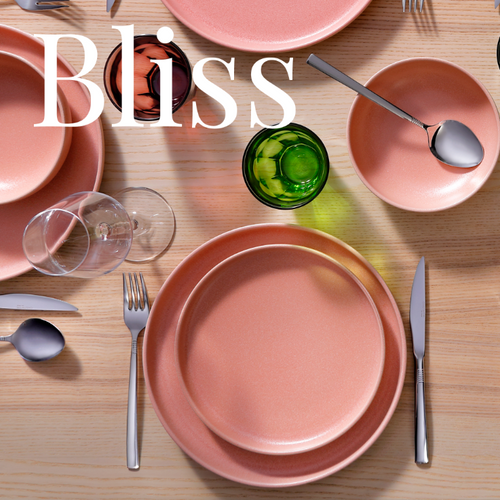 James Cooke  Bliss Geschirrset Steingut 6 Personen 24-teilig Rosa