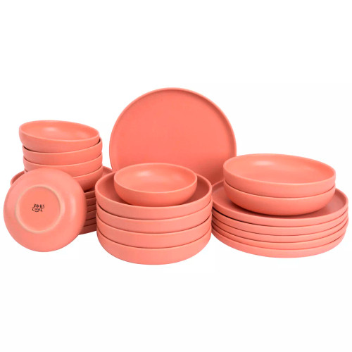 James Cooke Serviesset Bliss Stoneware 6-persoons 24-delig Roze