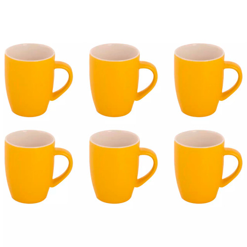 Palmer  Colors Tasse Matt 18 cl Gelbes Porzellan 6 Stück