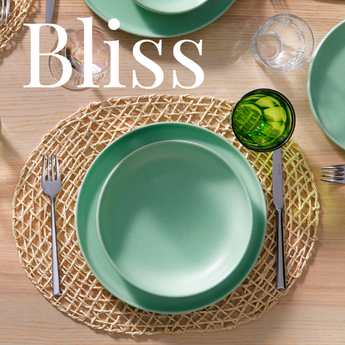 James Cooke Plate deep Bliss 22 cm Green Stoneware 2 pcs.