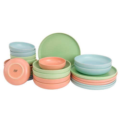 James Cooke Dinnerware set Bliss Stoneware 6-person 24-piece Assorted James Cooke Dinnerware set Bliss Stoneware 6-person 24-piece Assorted