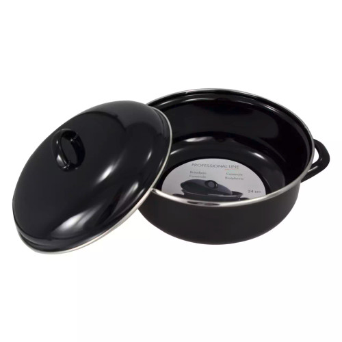 Kasserolle 24 cm 3,7 l Schwarz Emaille