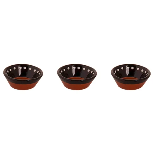 Colori Del Sud Mezquita Dot Schaal 8 cm 6 cl Zwart 3 stuks