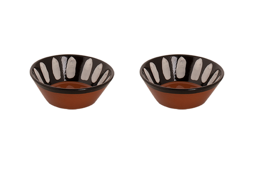 Colori Del Sud Mezquita Fleck Bowl 15 cm 45 cl Schwarz 2 Stück