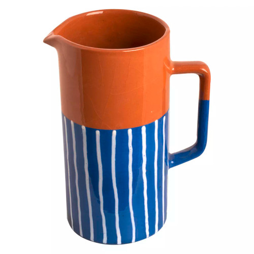 Colori Del Sud Mezquita Streifenkrug 1 l Blau