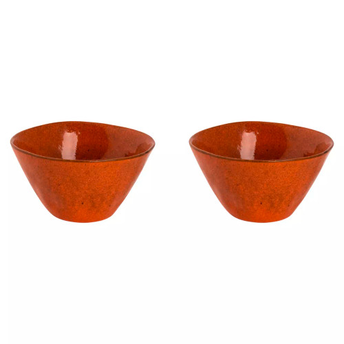 Palmer Bowl Rustique 15 cm 70 cl Orange Stoneware 2 pcs.