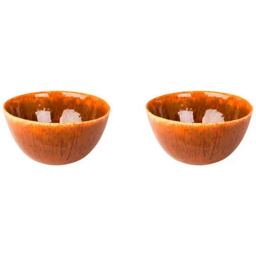 Palmer Schaal Rustique 15 cm 70 cl Bruin Stoneware 2 stuks