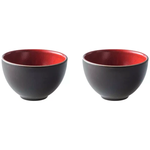 Palmer Bowl Lava 10 cm 30 cl Brown Red Stoneware 2 pcs.