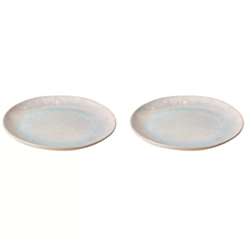 Palmer Bord Light Blue Sea 28.5 cm Blauw Wit Stoneware 2 stuks