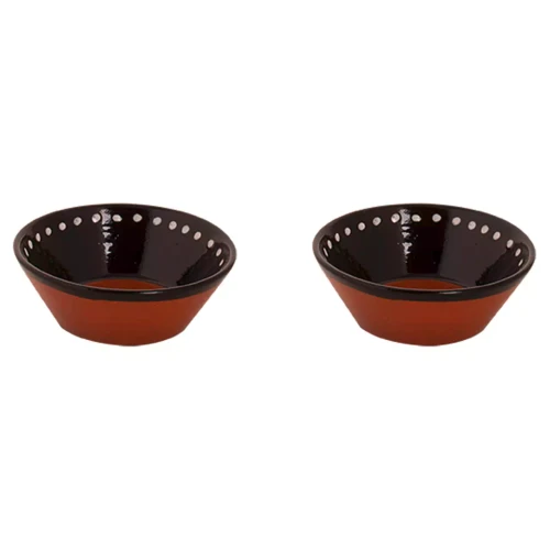Colori Del Sud Mezquita Dot Bowl 15 cm 45 cl Schwarz 2 Stück