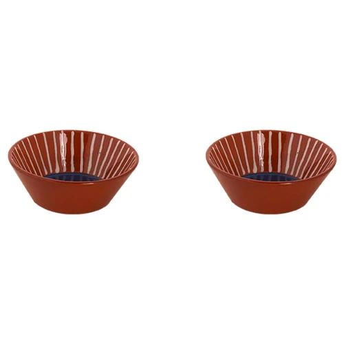 Colori Del Sud Mezquita Streifen Schüssel 15 cm 45 cl Blau 2 Stk.