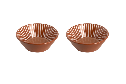 Colori Del Sud Mezquita Stripe Bowl 18 cm 80 cl Pink 2 pcs.