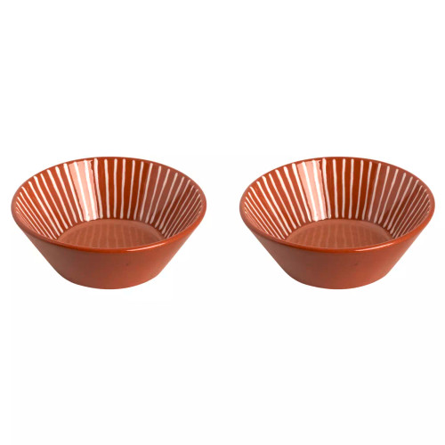 Colori Del Sud Mezquita Stripe Bowl 18 cm 80 cl Pink 2 pcs.