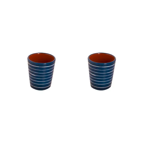 Colori Del Sud Mezquita Circle Beker zonder oor 20 cl Blauw 2 stuks