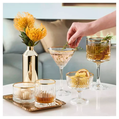 Pasabahce  Elysia Martini Glas Golden Rim 22 cl 4 Stück