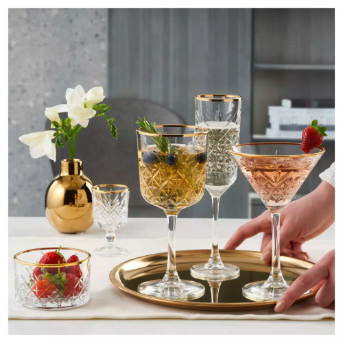 Pasabahce Timeless Champagneflûte Gouden Rand 17,5 cl 4 stuks