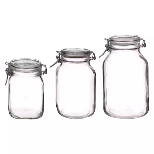 Rocco Bormioli Weckpots set Fido 1L+2L+3L 3-piece