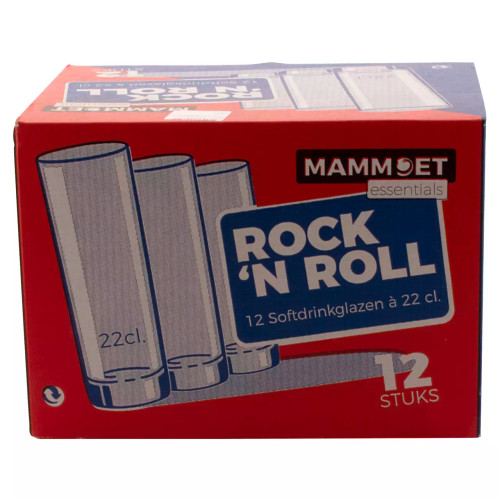 Mammoet Longdrink Budgetline Rock Roll 22 cl - Transparant 12 stuks