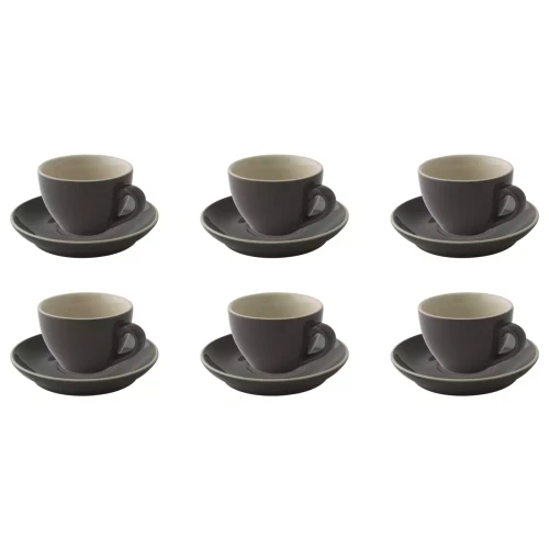 Palmer Kop en schotel Colors 18 cl - 14 cm Grijs 6 stuks